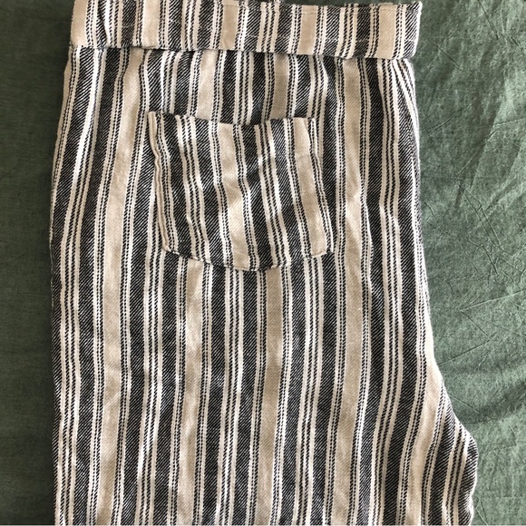 Women’s Plus Size Striped Linen Blend Wide Leg Cropped Pants - Calson - 1X - Picture 12 of 13